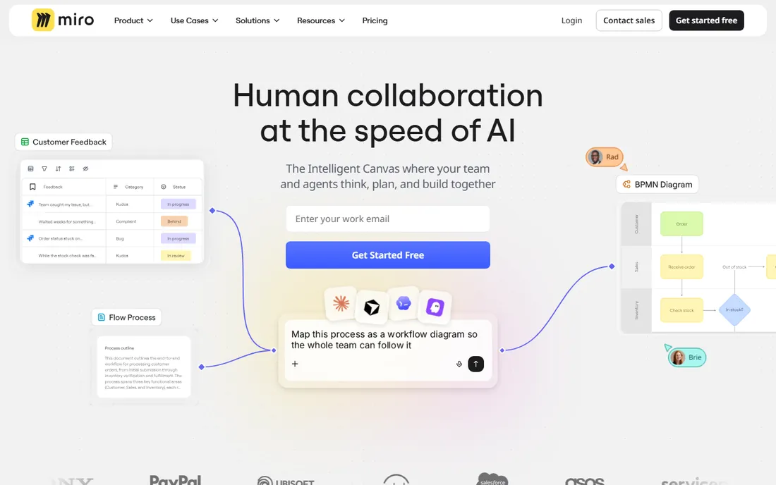 Miro homepage