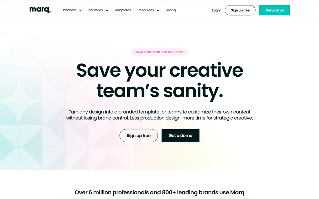 Marq homepage