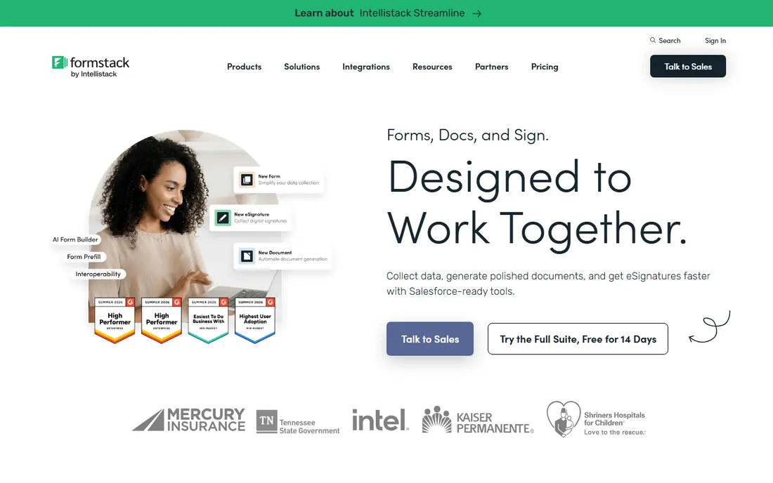 Formstack homepage