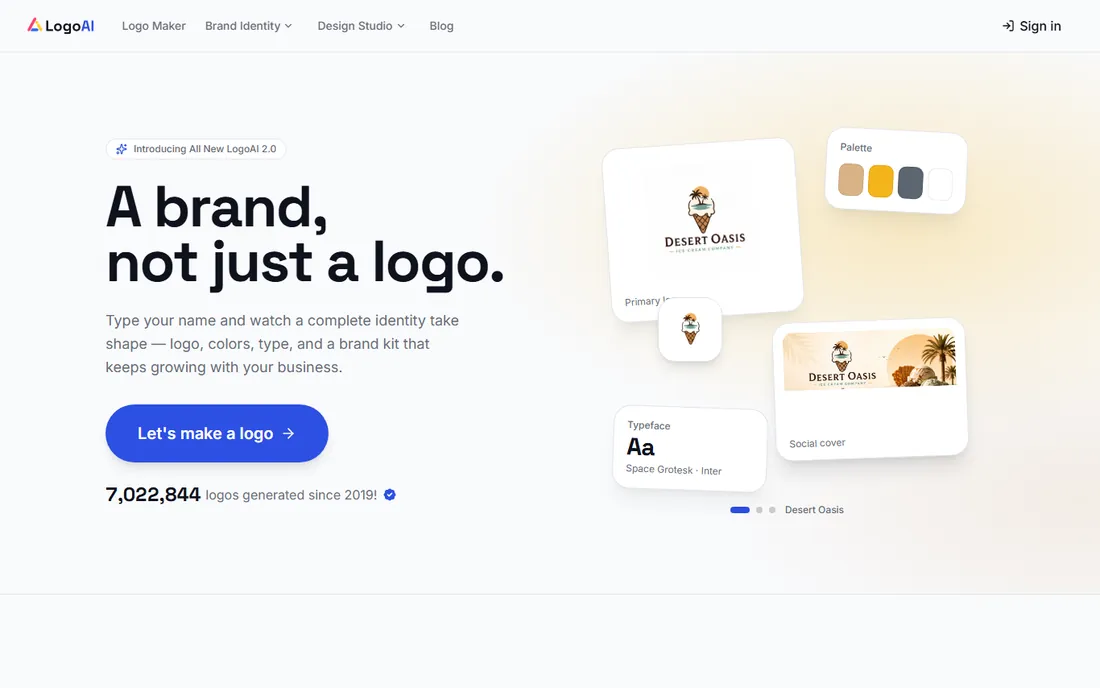 LogoAI homepage