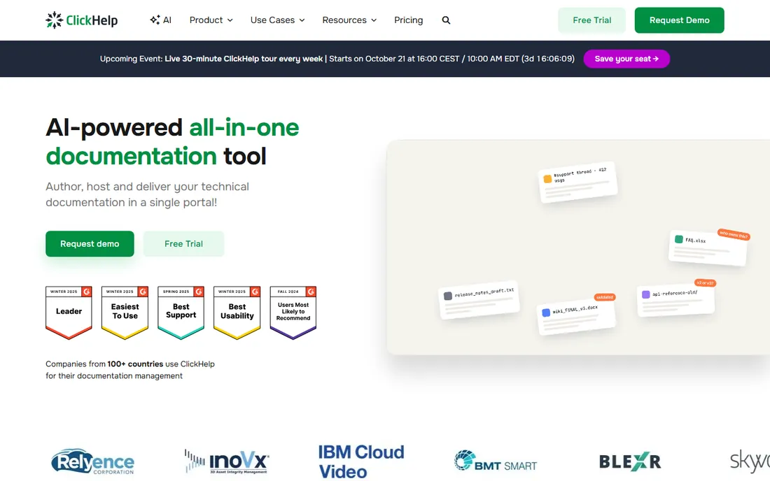 ClickHelp homepage