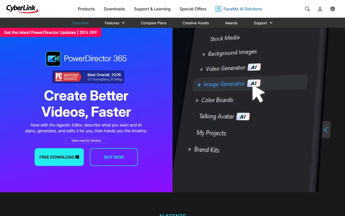 PowerDirector homepage