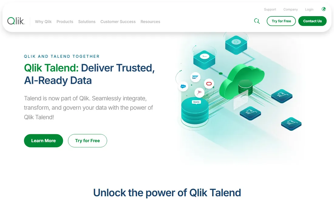 Qlik Talend homepage