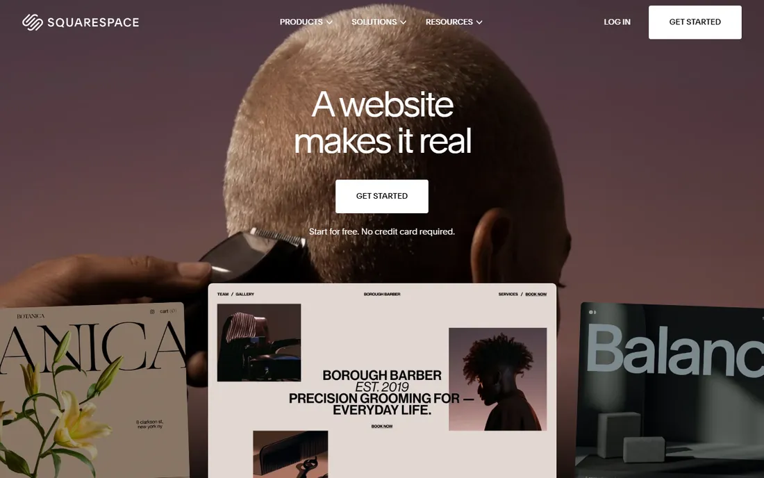 Squarespace homepage