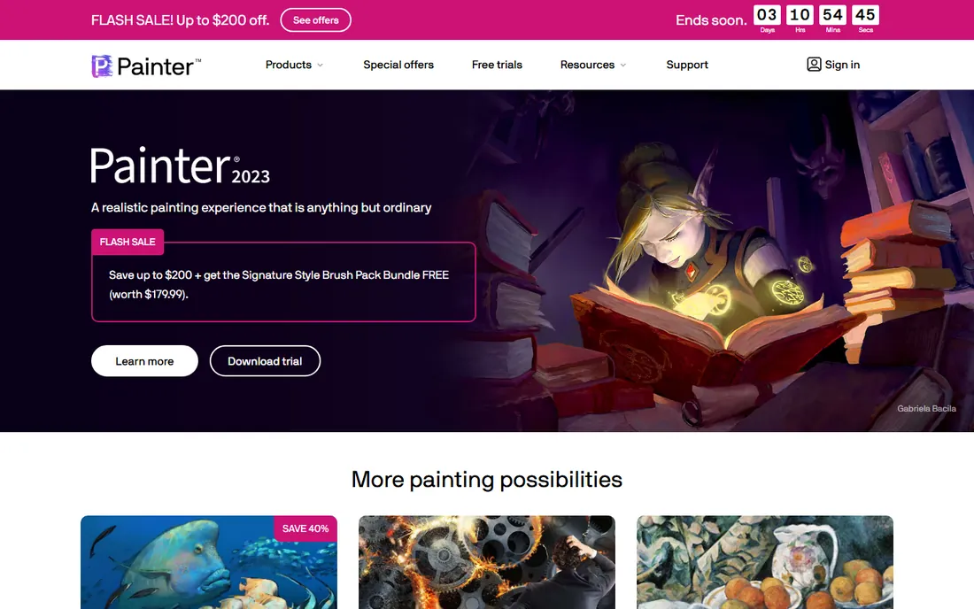Corel Painter homepage