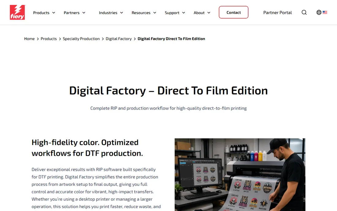 Fiery Digital Factory homepage
