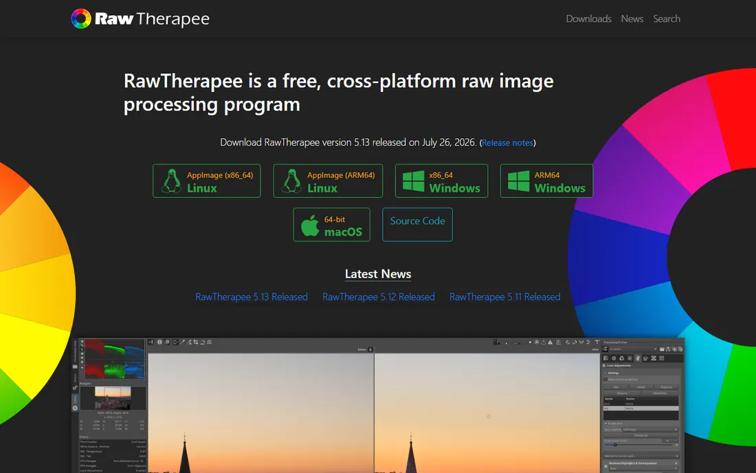 RawTherapee homepage