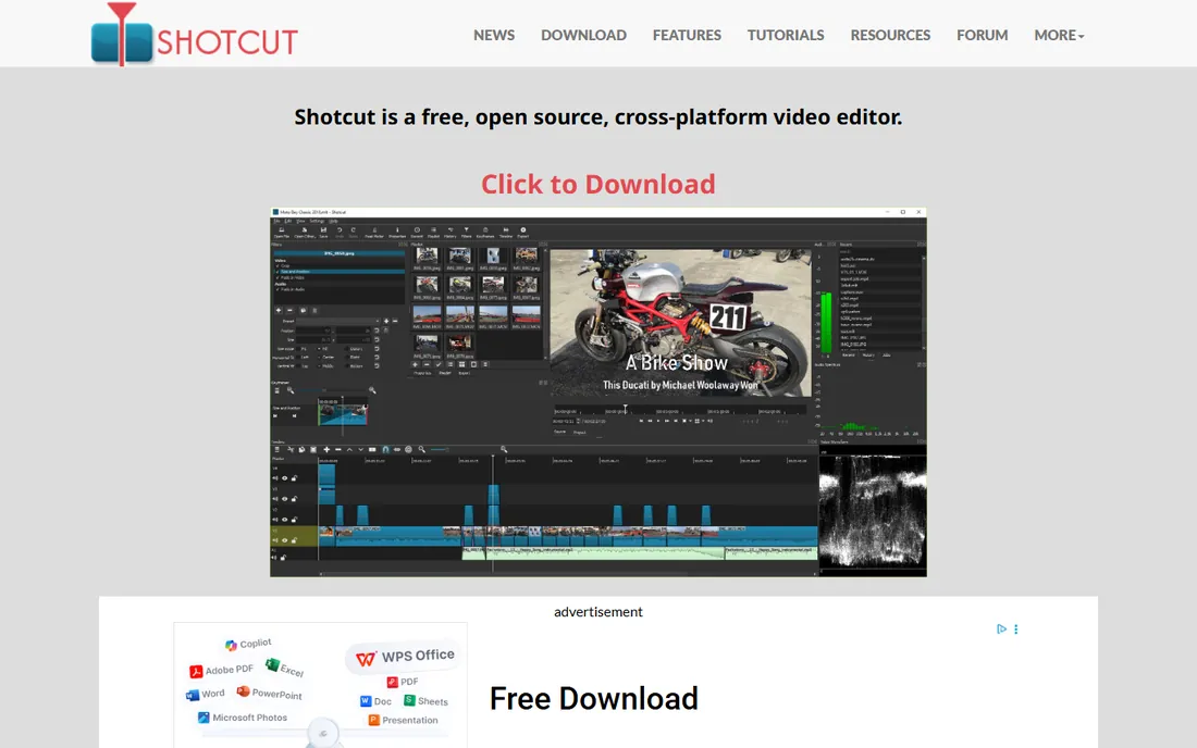 Shotcut homepage