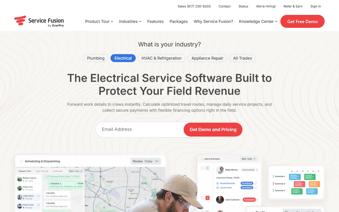 Service Fusion homepage