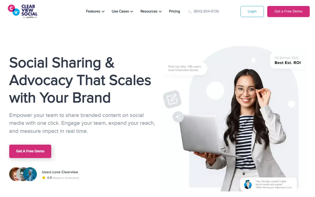 Clearview Social homepage