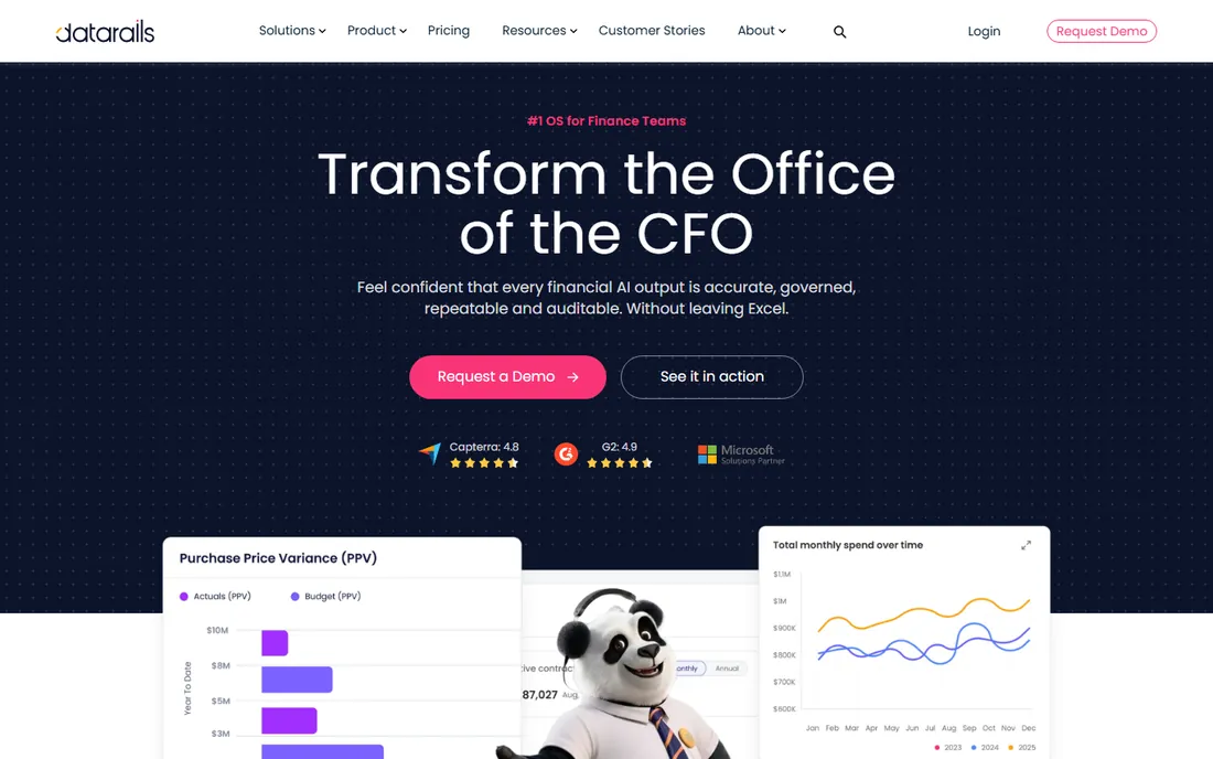 Datarails homepage