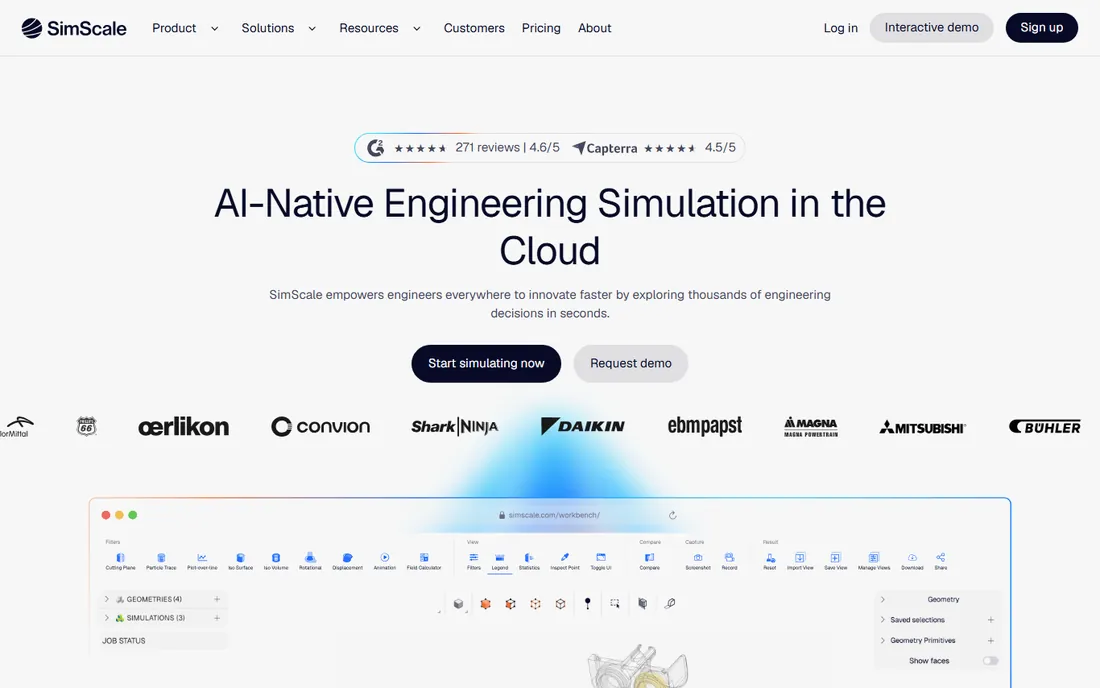 SimScale homepage