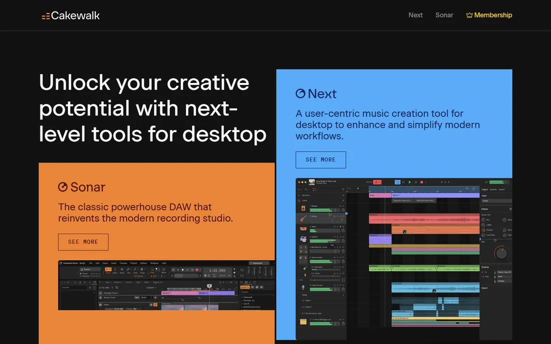 Cakewalk Sonar homepage