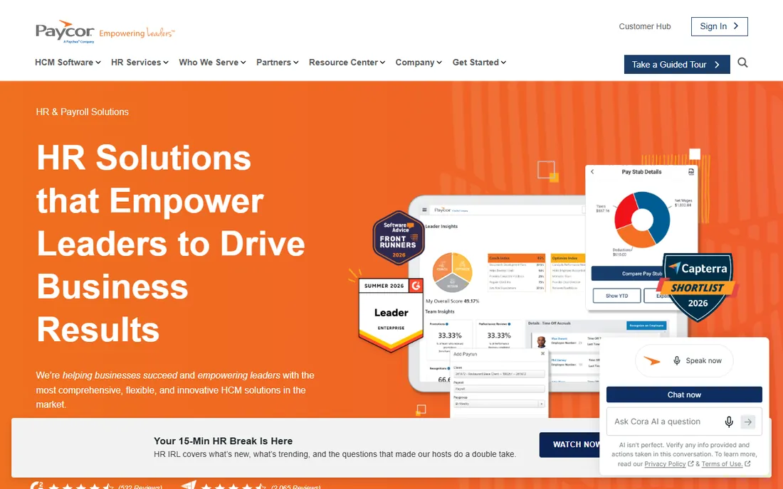 Paycor homepage
