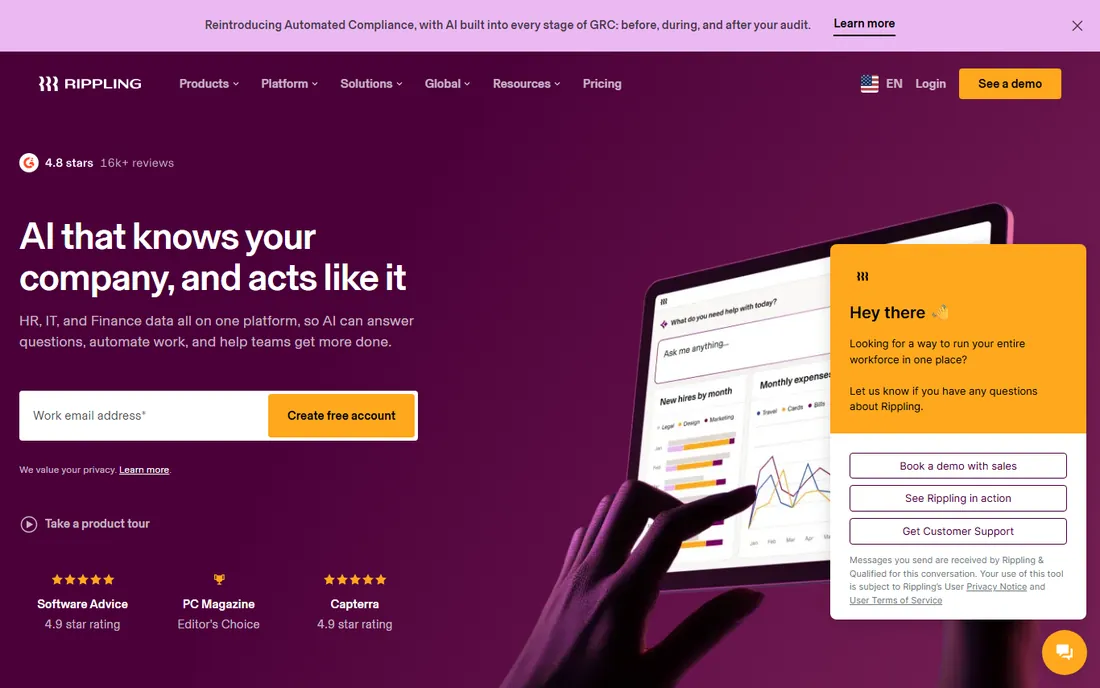 Rippling homepage