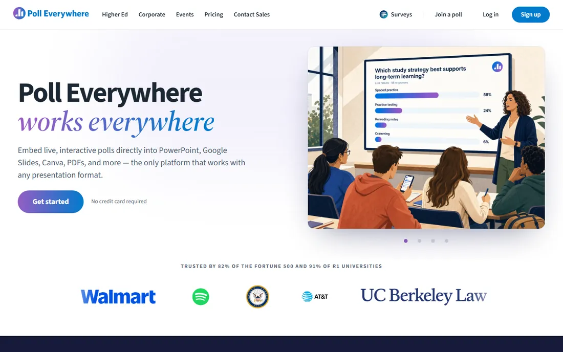 Poll Everywhere homepage