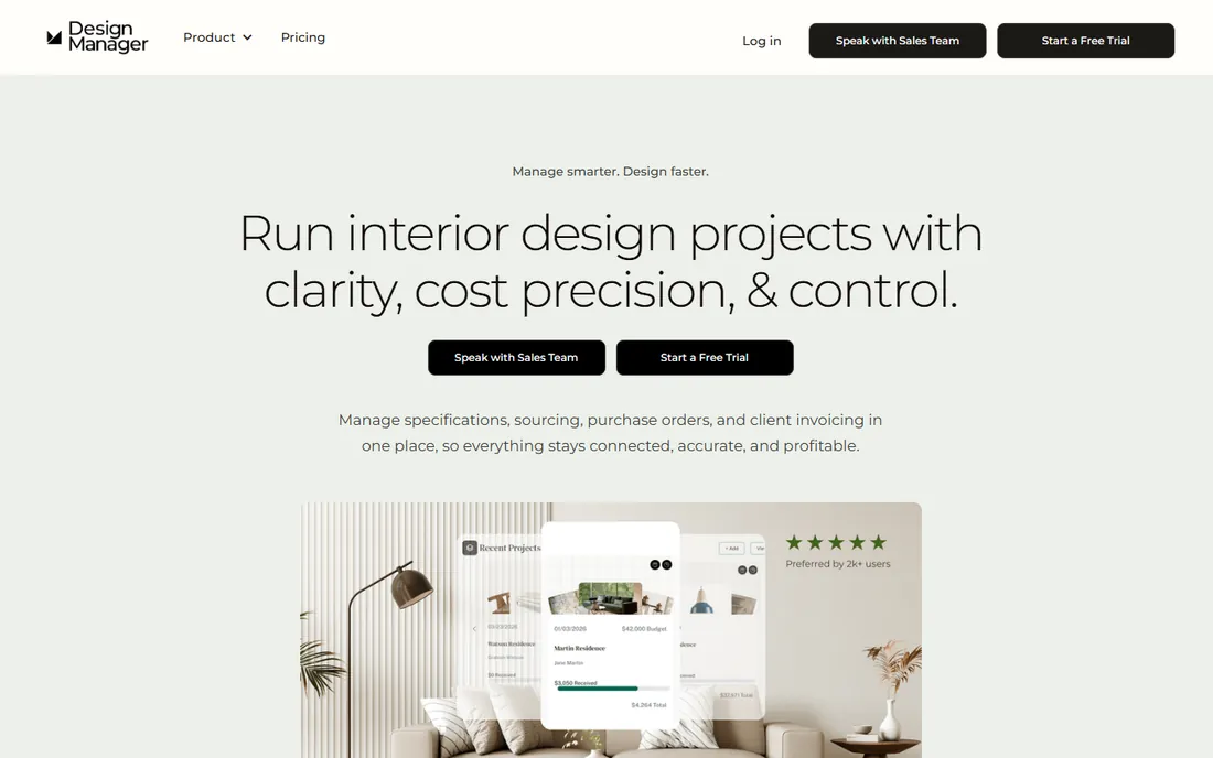 Design Manager homepage