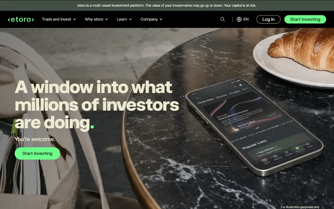 eToro homepage