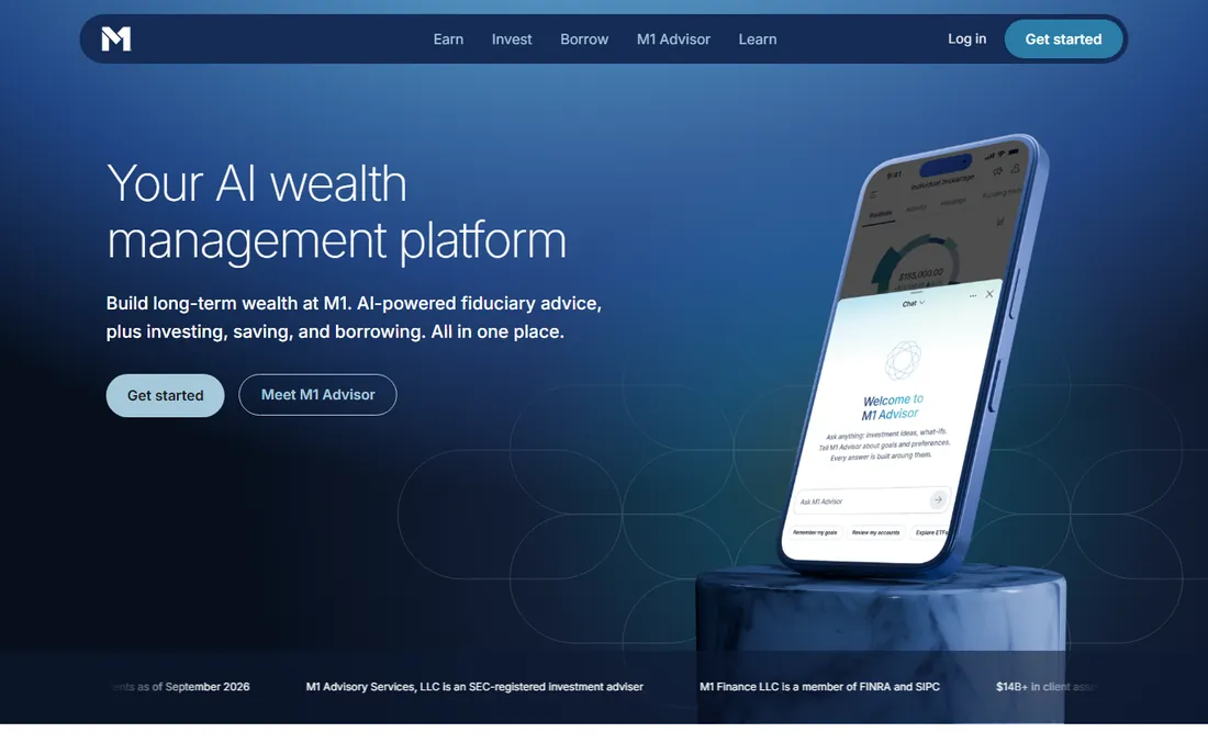 M1 Finance homepage