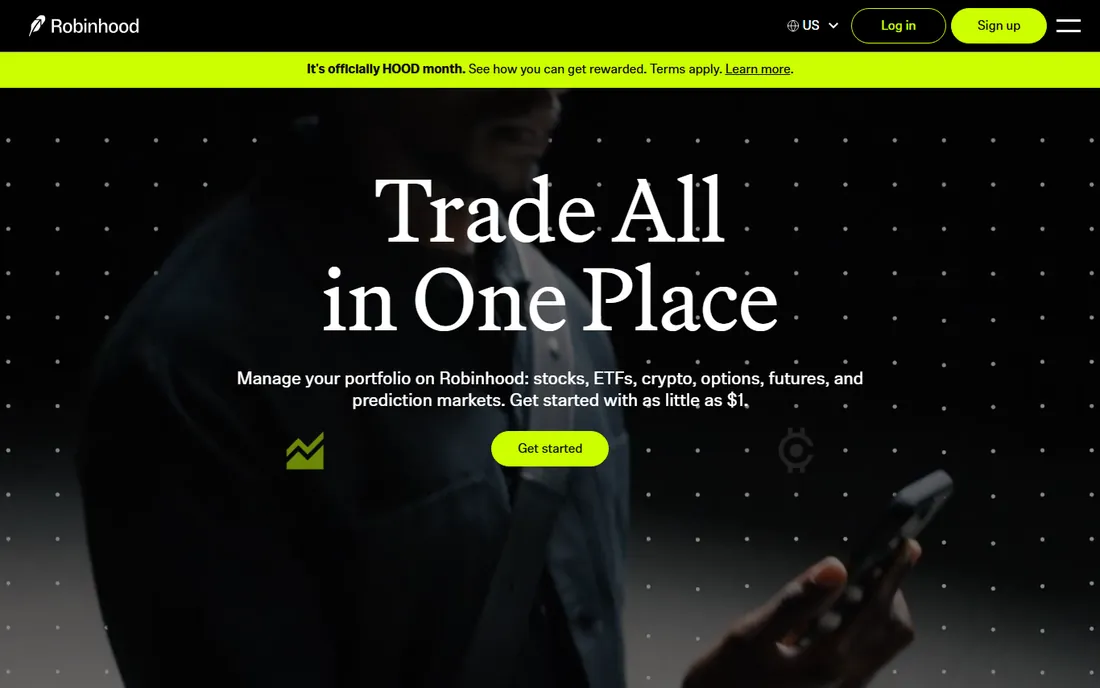 Robinhood homepage