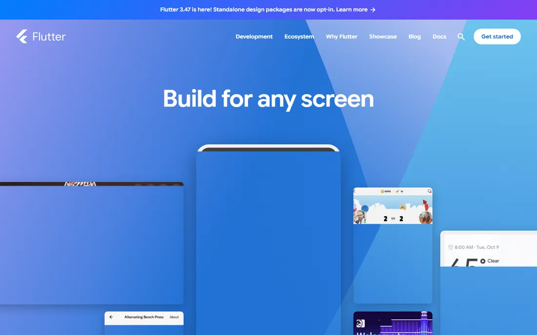 Flutter homepage