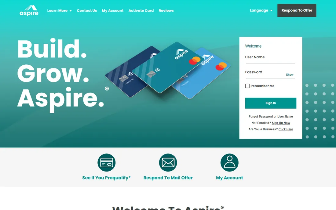 Aspire homepage