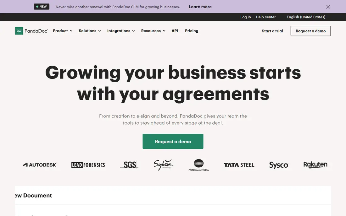 PandaDoc homepage