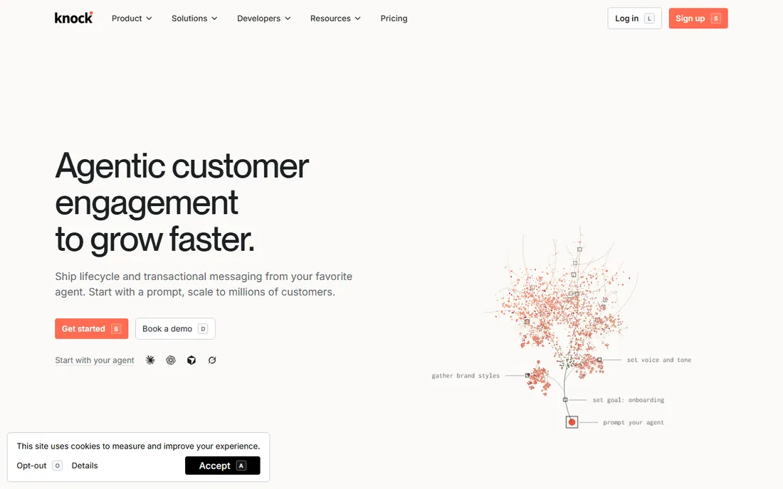 Knock homepage