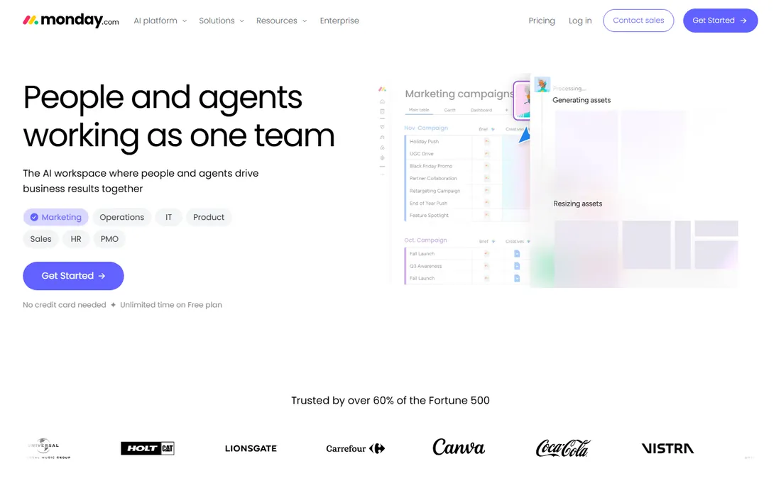 Monday.com homepage