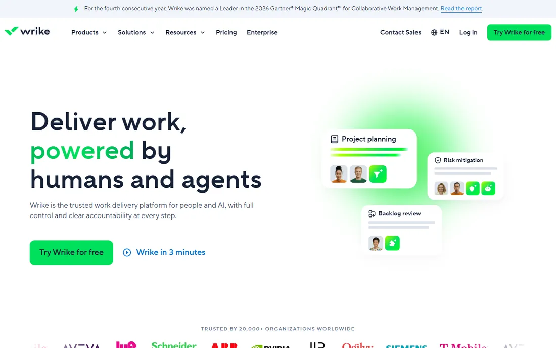 Wrike homepage