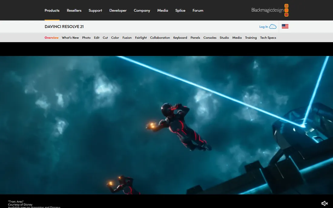 DaVinci Resolve homepage