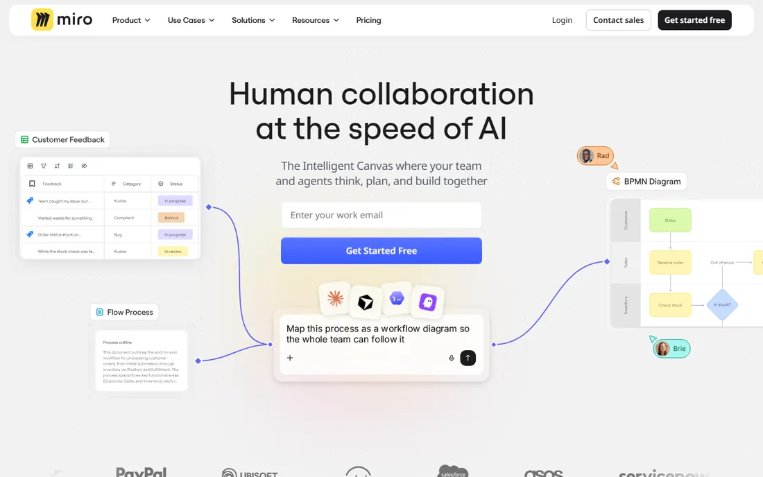 Miro homepage
