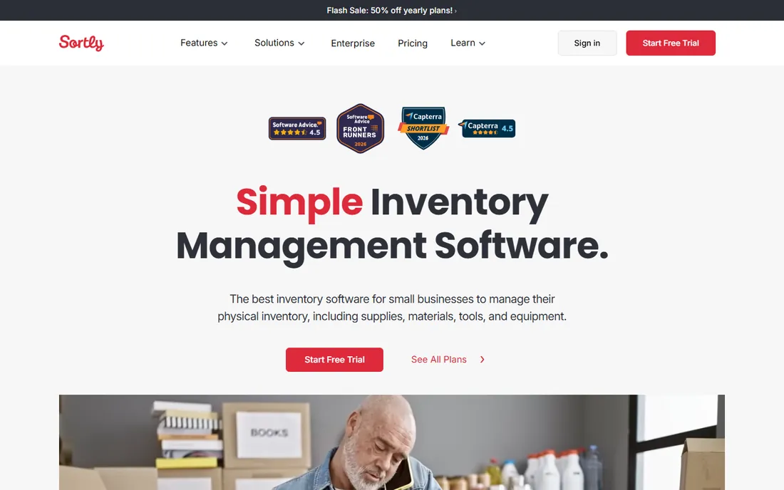 Sortly homepage