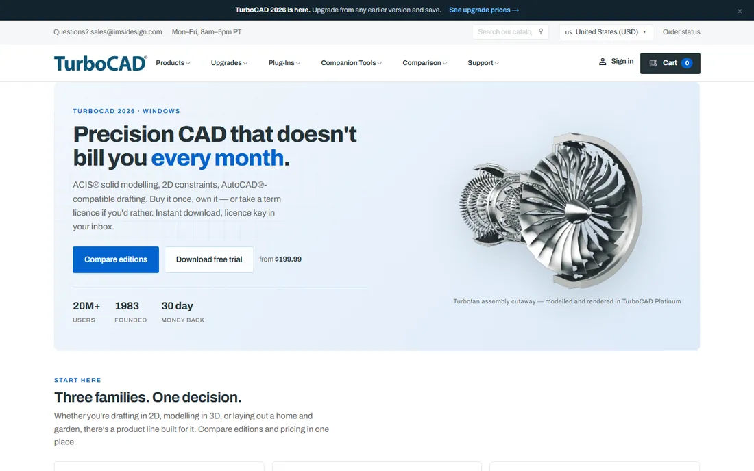 TurboCAD homepage