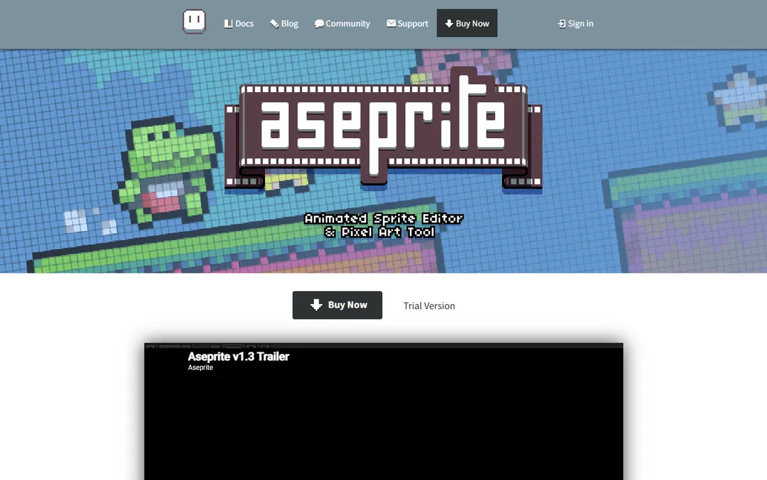 Aseprite homepage