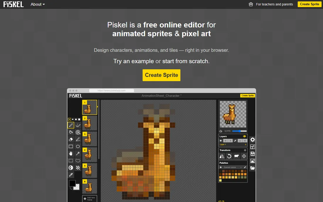 Piskel homepage