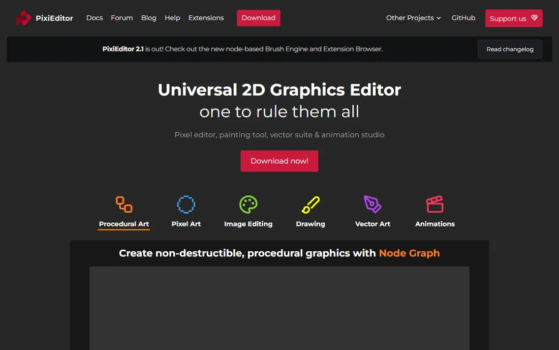 PixiEditor homepage