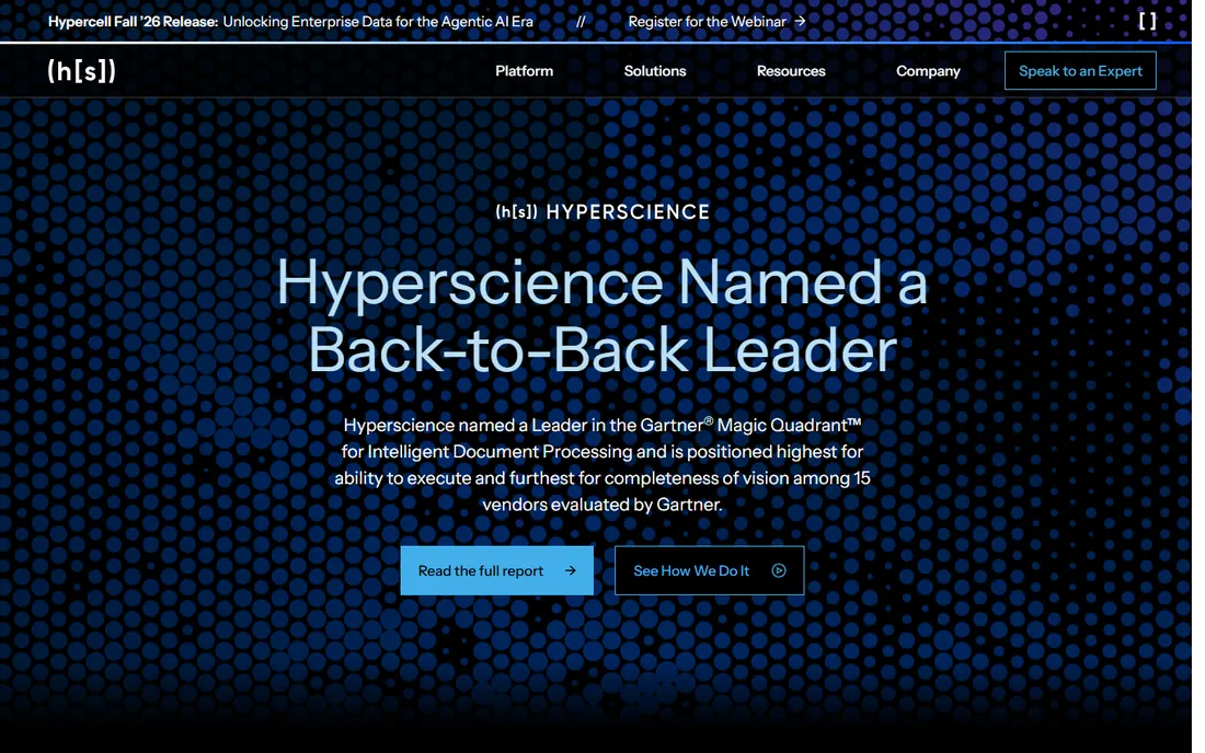 Hyperscience homepage