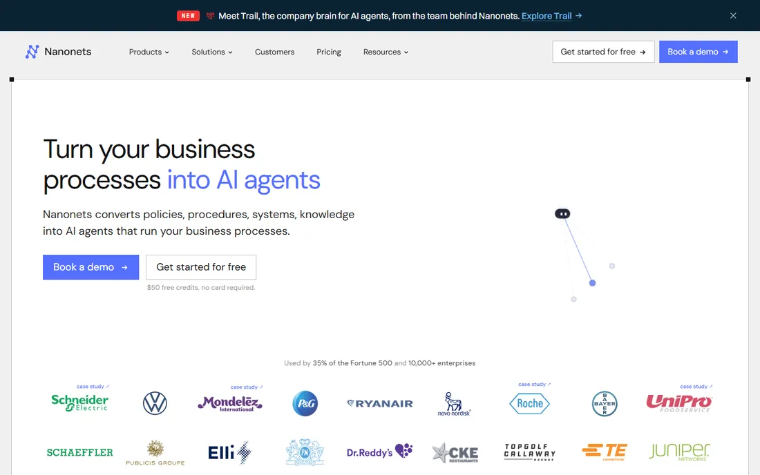 Nanonets homepage