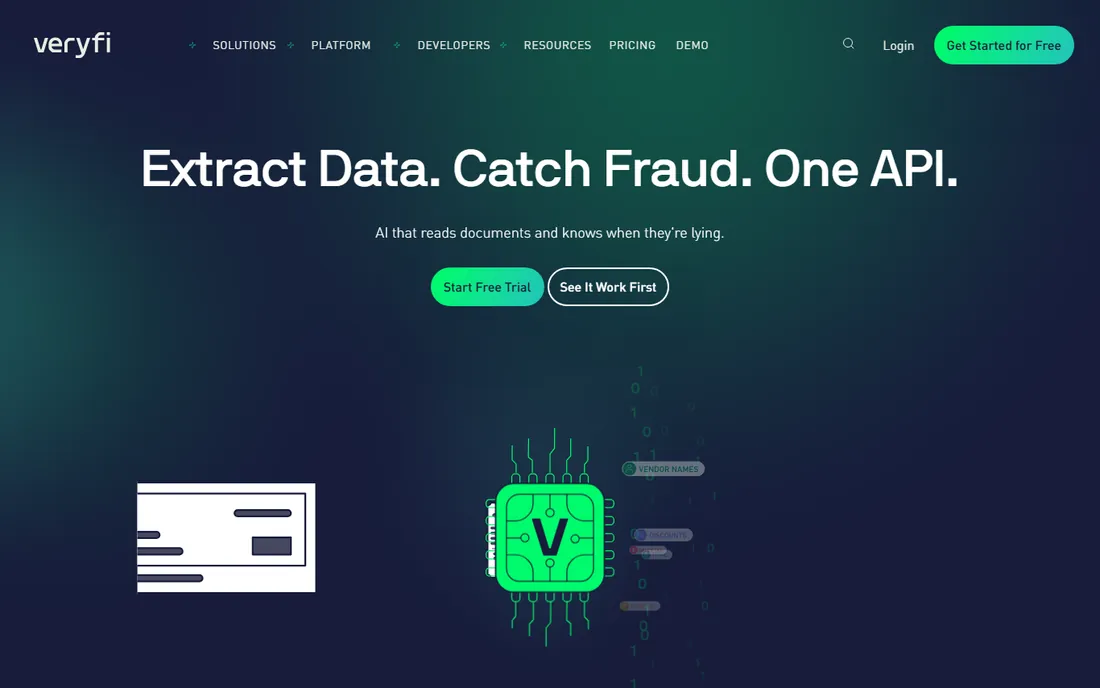 Veryfi homepage