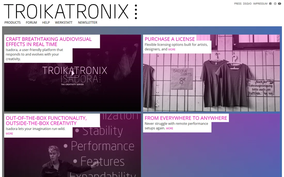 Isadora homepage
