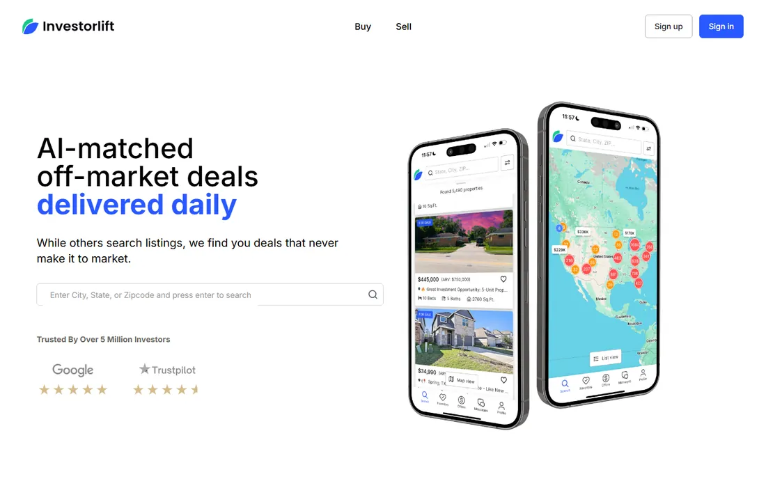 InvestorLift homepage