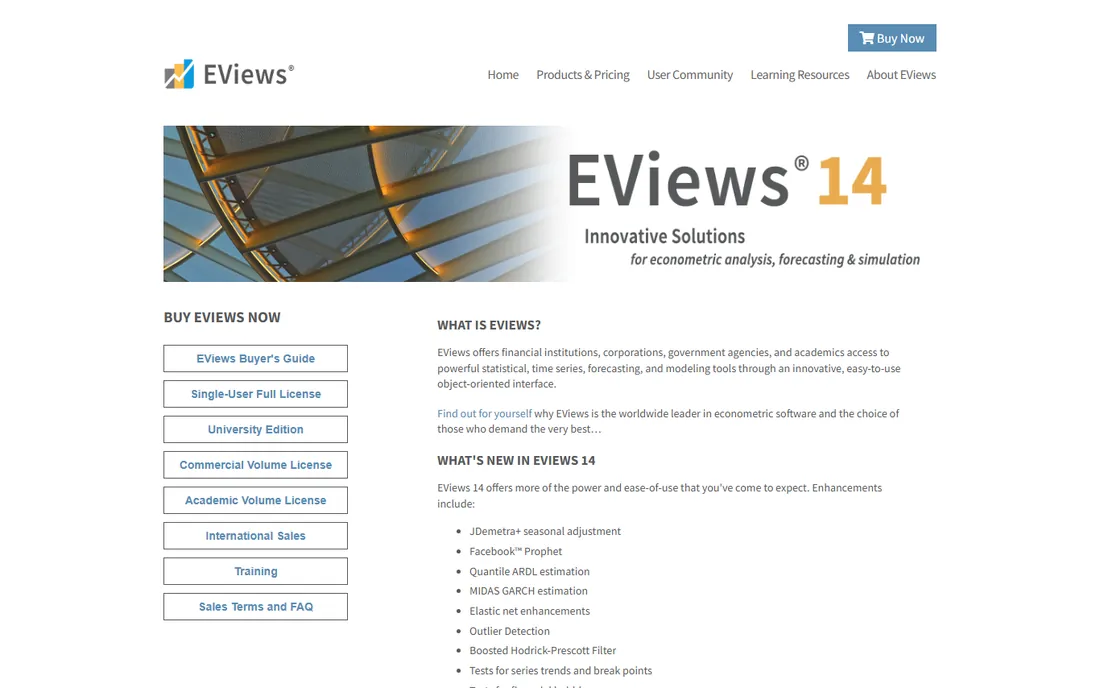 EViews homepage