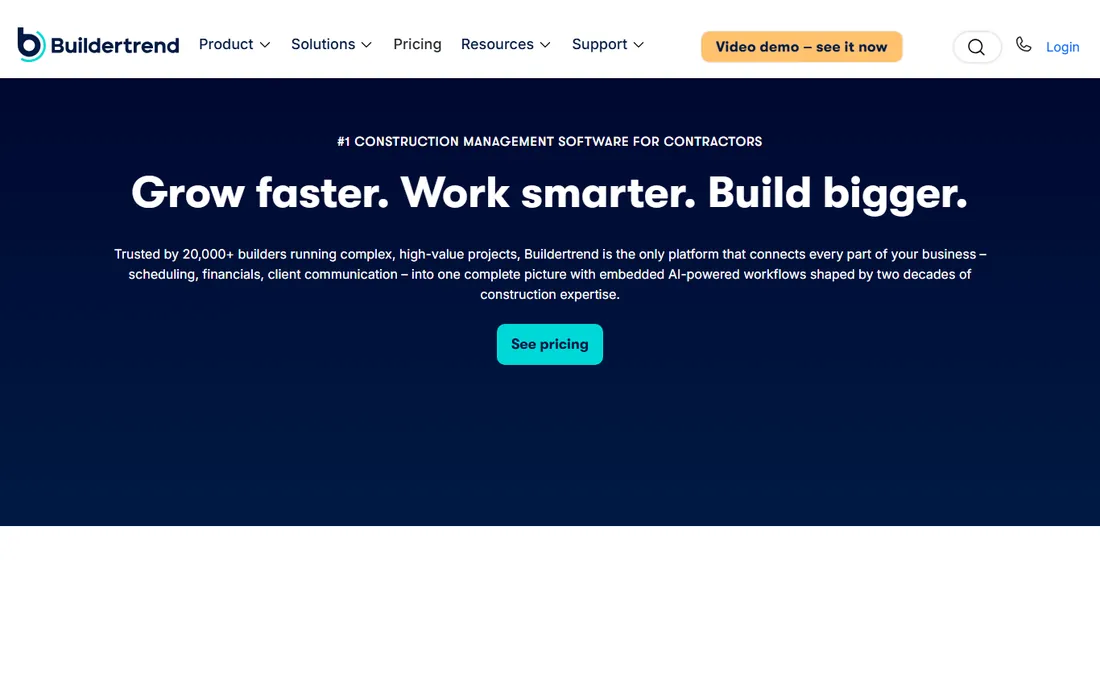 Buildertrend homepage