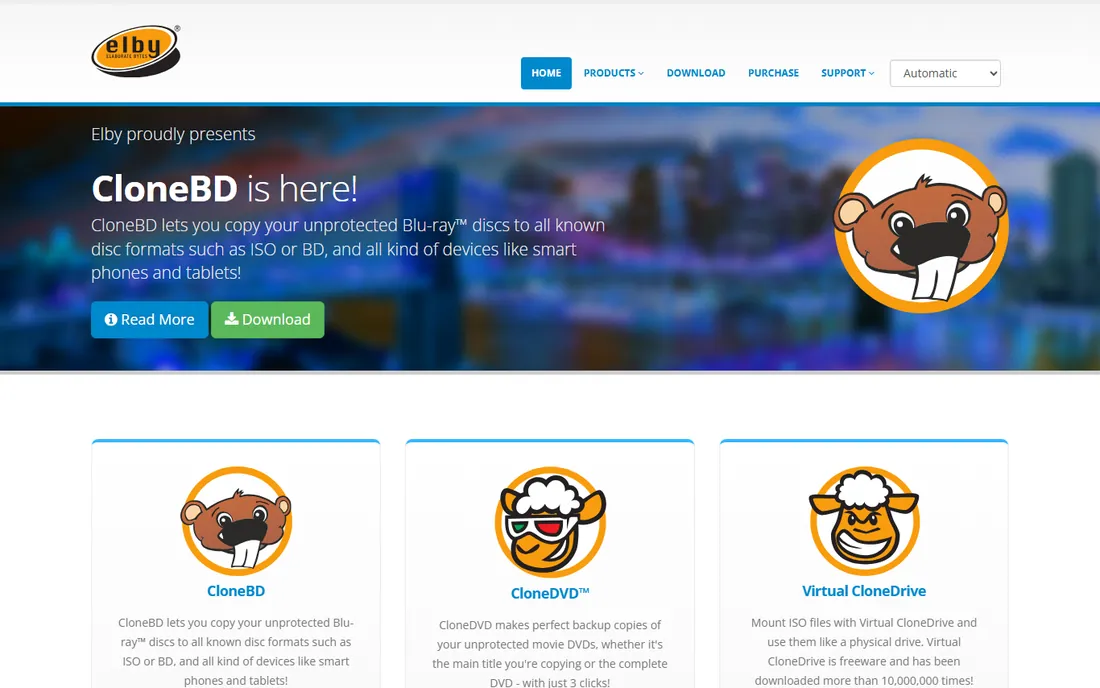 CloneBD homepage