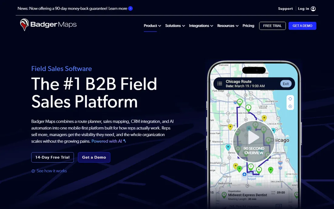 Badger Maps homepage