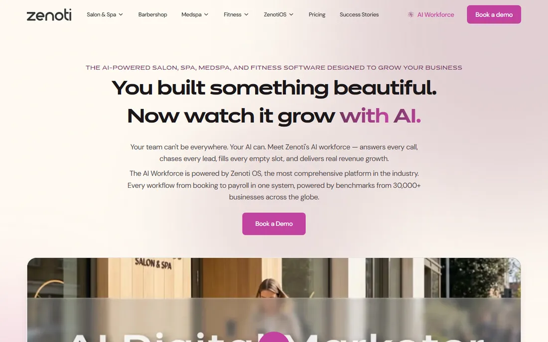 Zenoti homepage