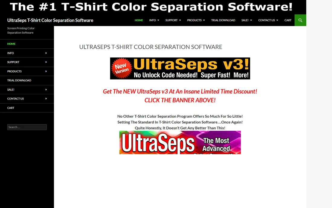 UltraSeps v3 homepage