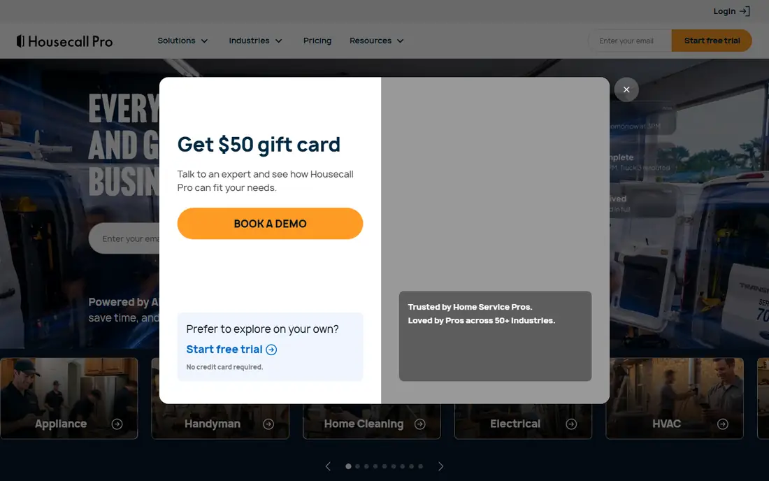 Housecall Pro homepage