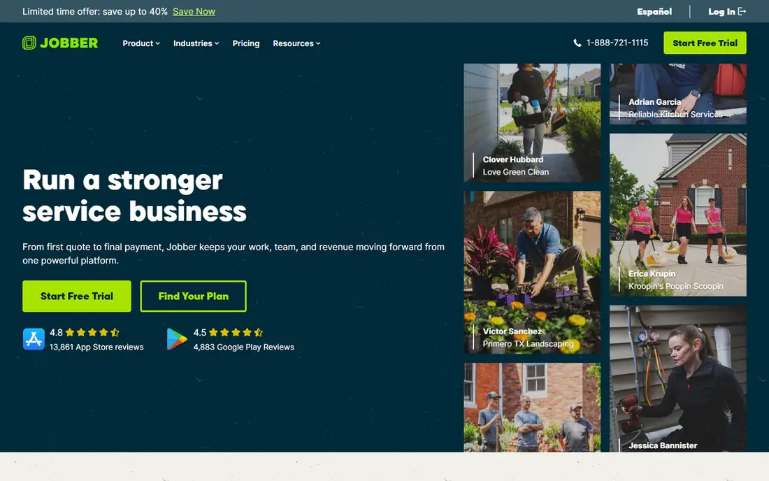 Jobber homepage